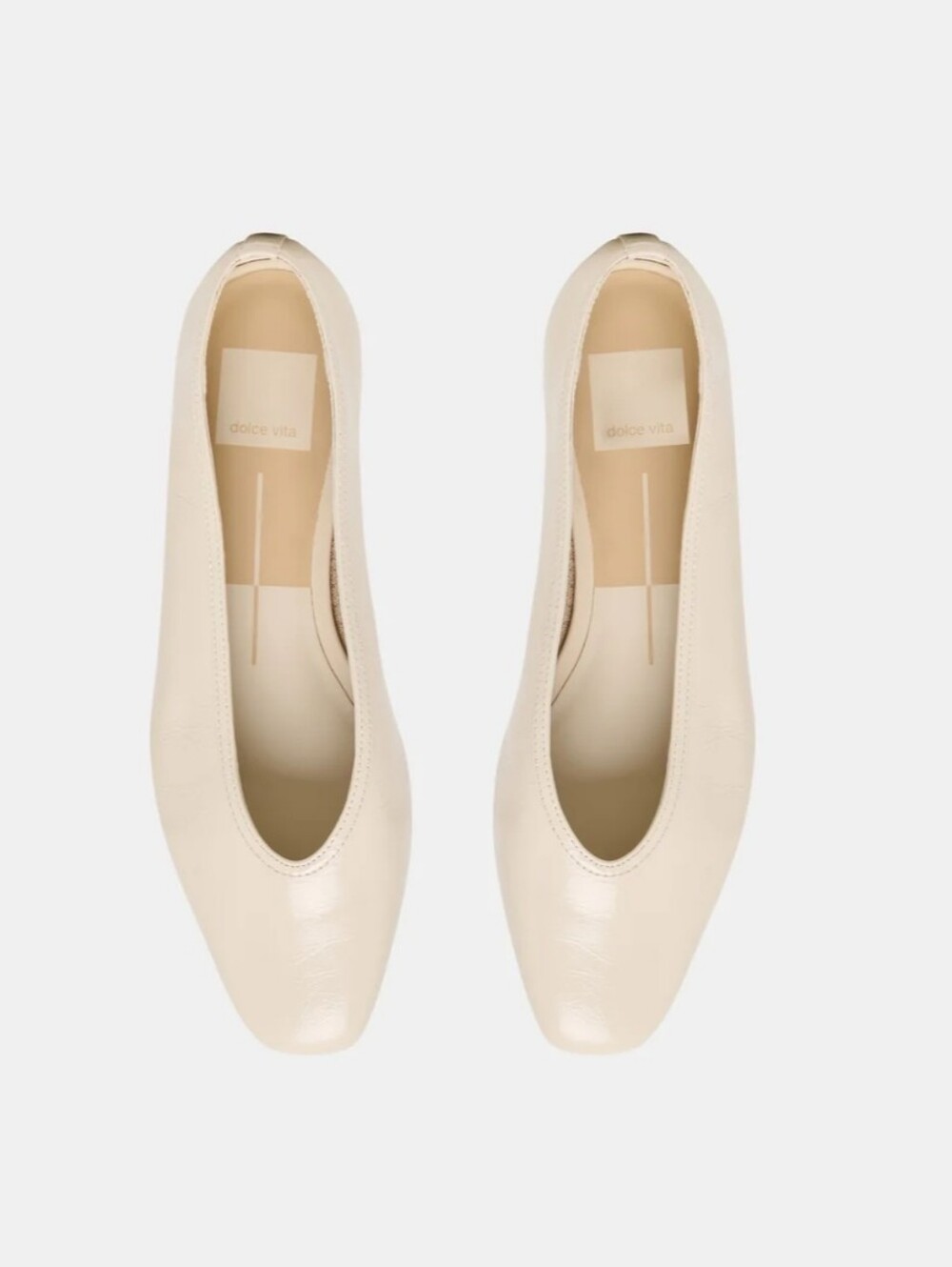 Dolce Vita Minimalistic Quiet Luxury Caret in bone Leather Ballet Flats NWOT Sz